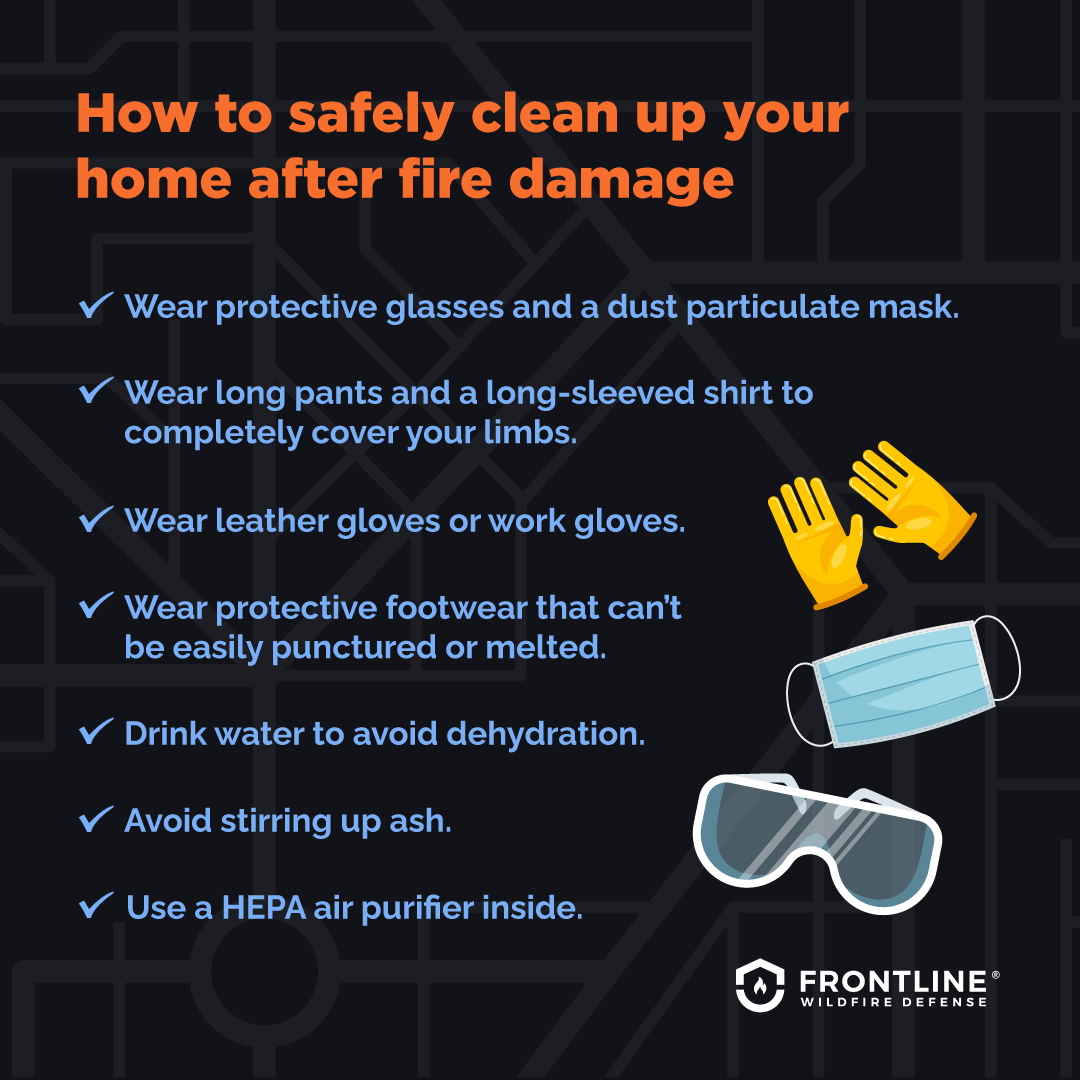 How to safely clean up your property after fire damage.