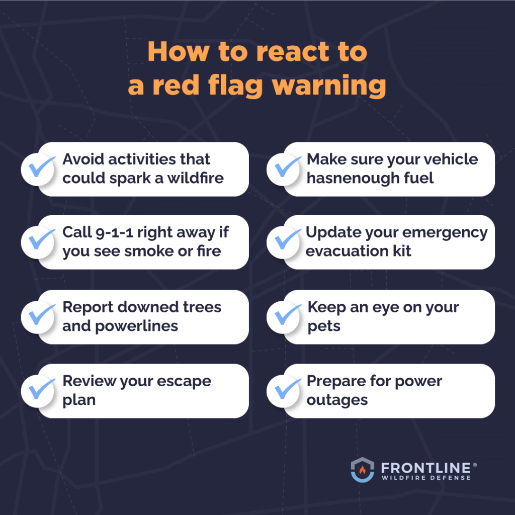 How to prepare when a red flag warning is issued in California.